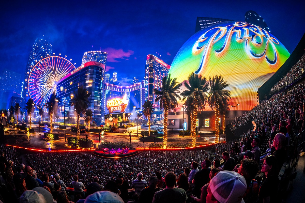 Inside the Sphere, Phish has been running real-time visuals through a 167,000-speaker system and the world's highest-resolution LED display. The venue is dark this weekend. No explanation has been offered.